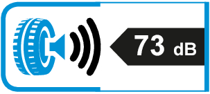Extern rolgeluid / geluidsemissie: 73dB